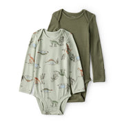 Lot de 2 Bodies à Manches Longues PurelySoft Dinosaures Bébé Garçon Carter's - Vert