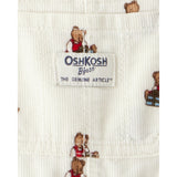 Salopette en Velours Côtelé Imprimé Oursons Bébé Fille OshKosh - Blanc