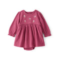Baby Girl Carter's Embroidered Floral Bodysuit Dress - Dark Pink
