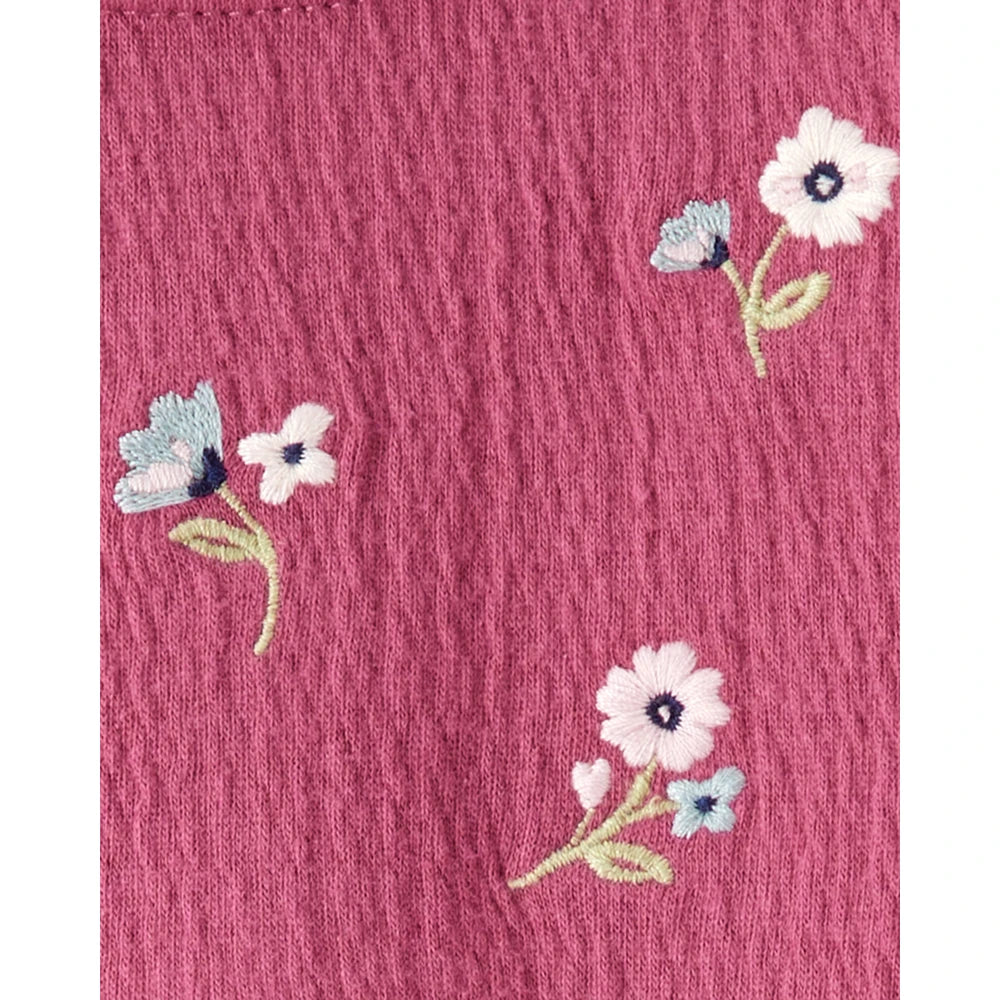 Robe Body Fleurie Brodée Bébé Fille Carter's - Rose Foncé