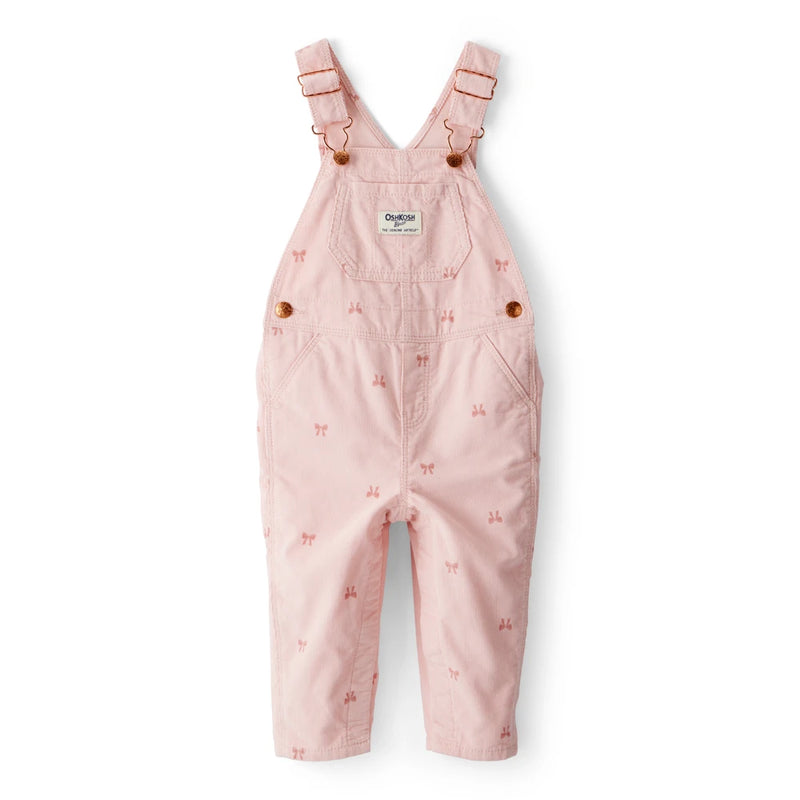 Baby Girl OshKosh Bow Print Corduroy Overalls - Pink