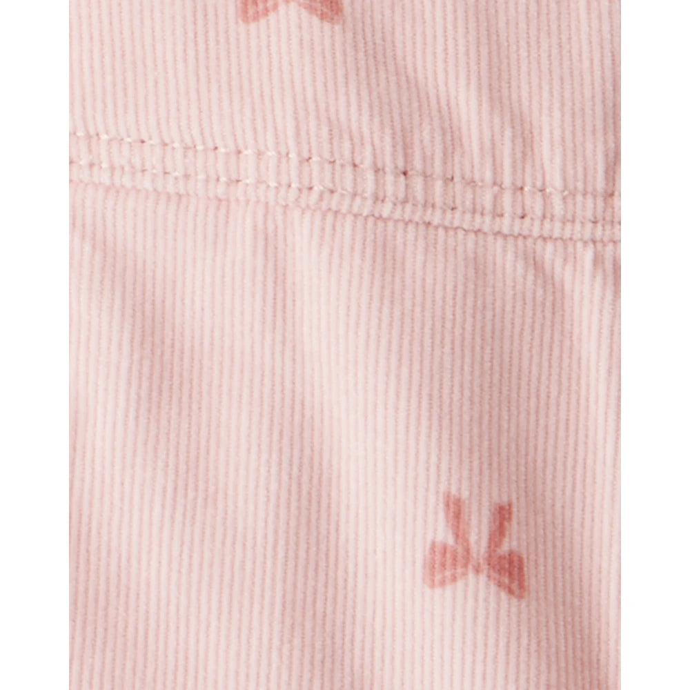 Salopette en Velours Côtelé Imprimé Nœuds Bébé Fille OshKosh - Rose