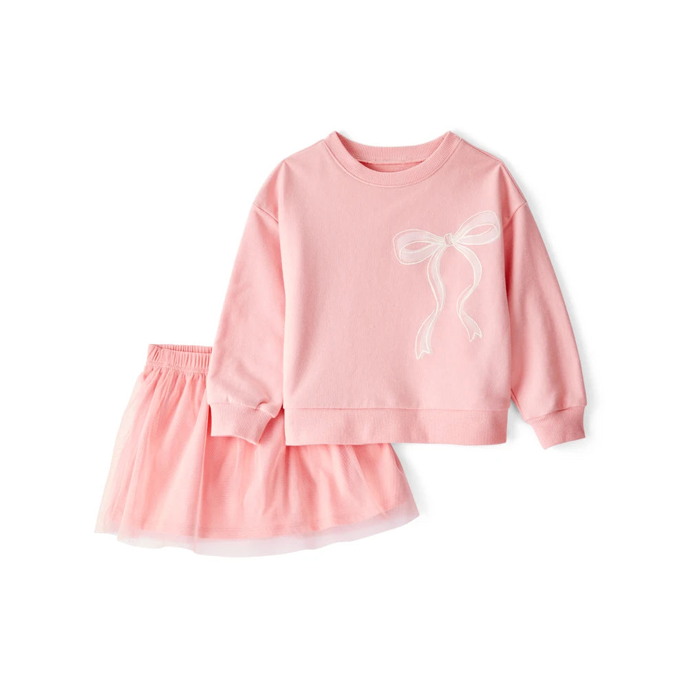 Ensemble Haut Nœuds & Jupe Fille Carter's - Rose