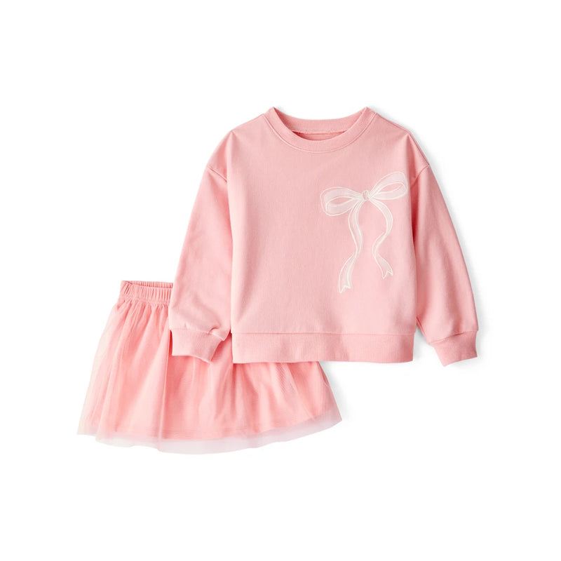 Ensemble Haut Nœuds & Jupe Fille Carter's - Rose