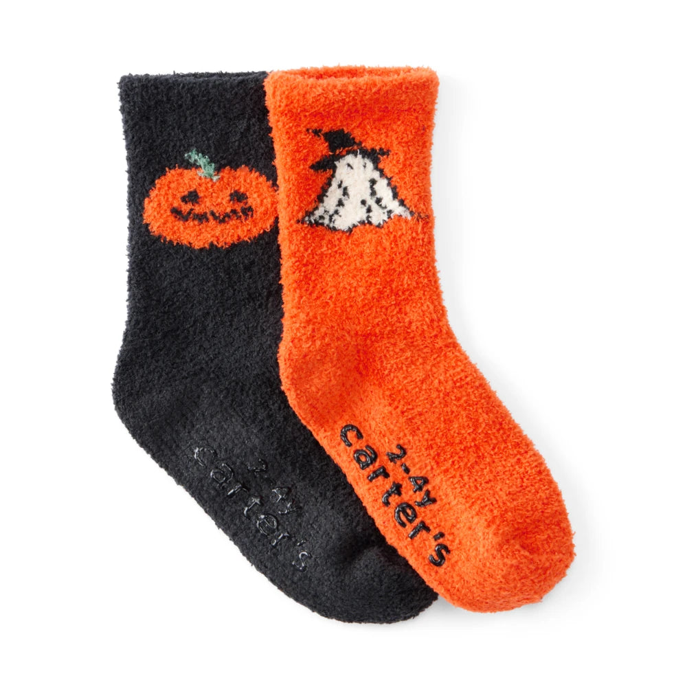 Lot de 2 Paires de Chaussettes d'Halloween en Chenille Carter's - Multi
