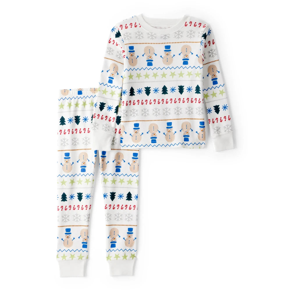 Pyjama 2 Pièces en Coton Jacquard de Noël Carter's - Ivoire