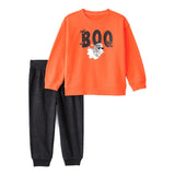 Ensemble 2 Pièces Sweat & Jogging Halloween Boo Garçon Carter's - Orange & Noir