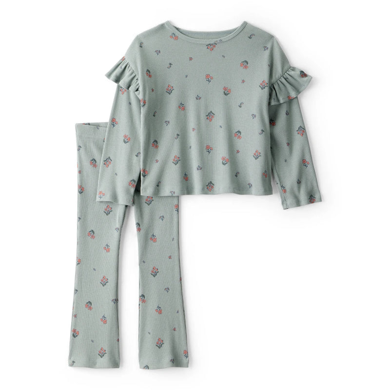 Girl Carter's 2-Piece Floral Tee & Pants Set - Green