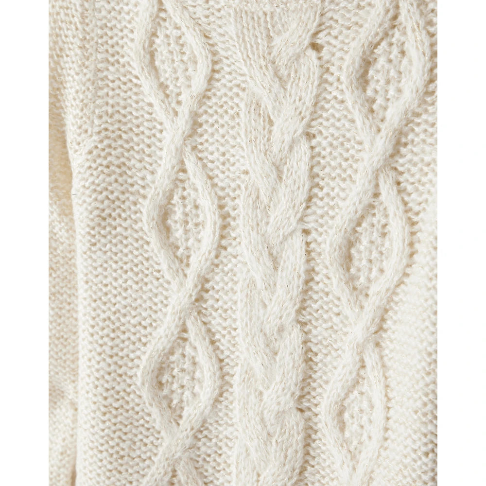 Pull Torsadé Métallisé Fille OshKosh - Ivoire