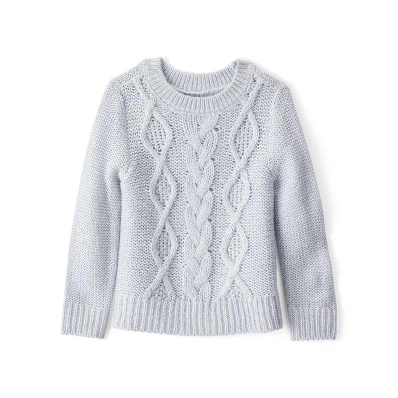 Girl OshKosh Metallic Cable-Knit Sweater - Ice Blue