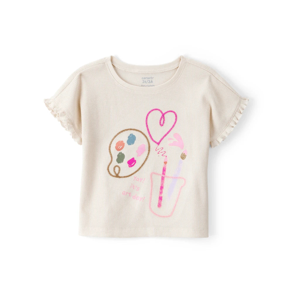 T-shirt à Manches Courtes Imprimé Fille Carter's - Blanc