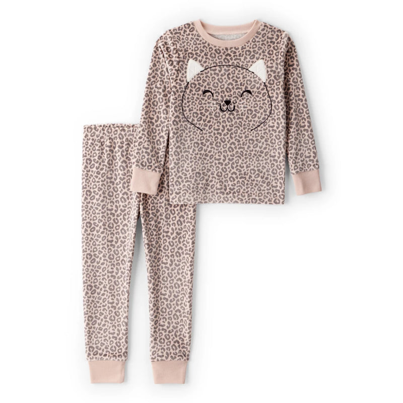 Girl Carter's DreamPlush Cheetah 2-Piece Pajamas - Multi