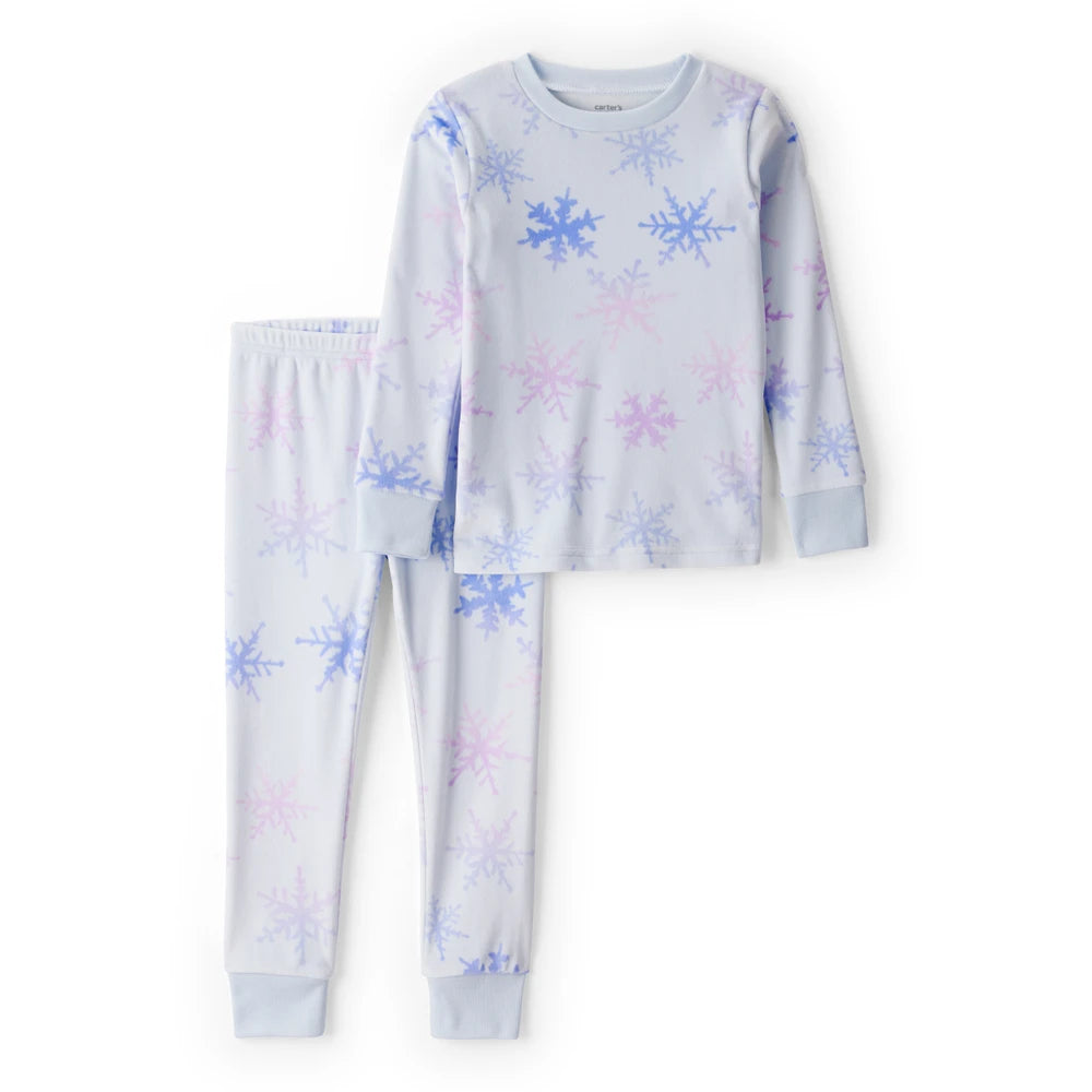 Pyjama 2 Pièces DreamPlush Flocons de Neige Fille Carter's - Bleu