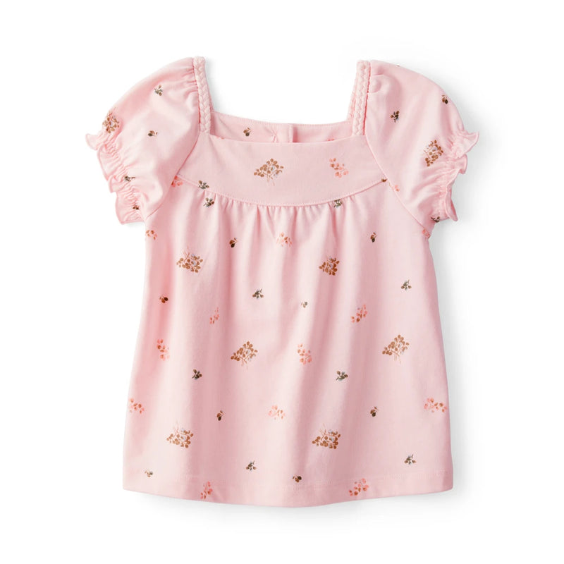 Haut à Manches Bouffantes Fleuri Fille OshKosh - Rose