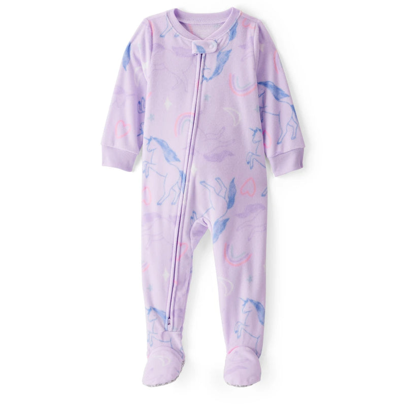 Pyjama 1 Pièce en Polaire Licornes Fille Carter's - Mauve