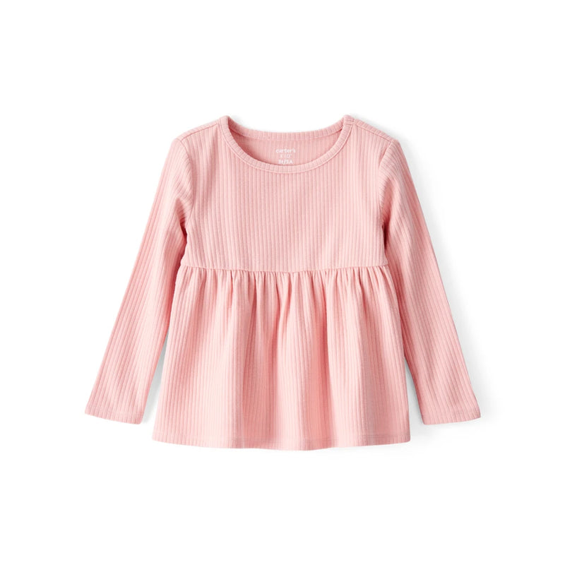Haut Péplum Côtelé à Manches Longues Fille Carter's - Rose