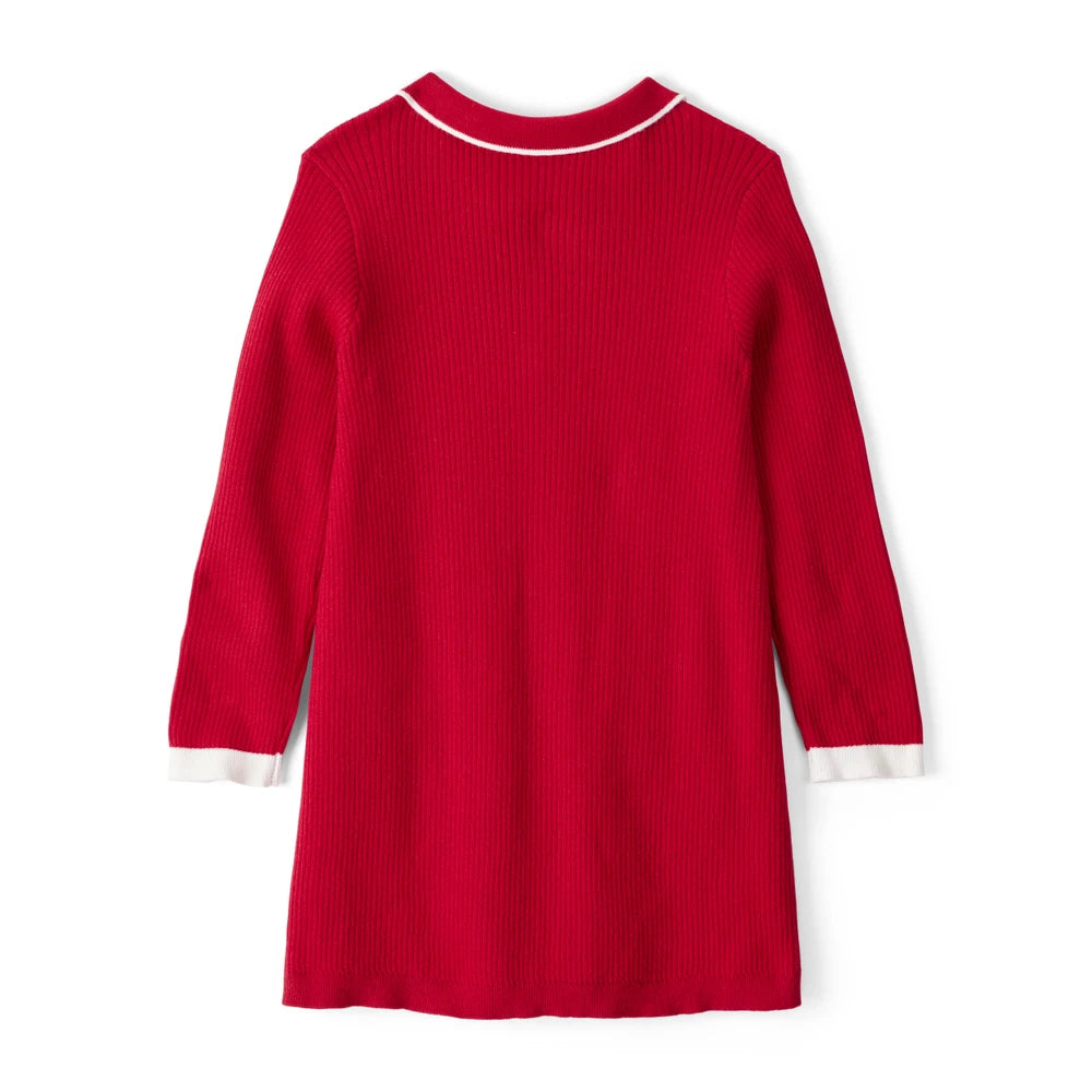 Robe de Fête à Manches Longues en Tricot Fille Carter's - Rouge