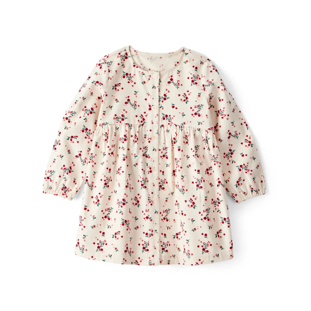 Robe Fleurie en Velours Côtelé Fille Carter's - Ivoire