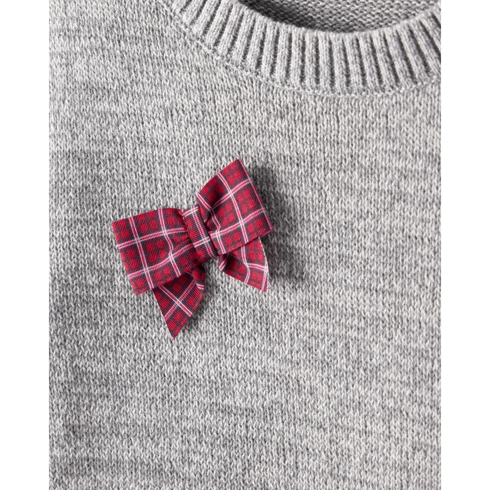 Pull en Tricot à Nœuds Fille Carter's - Gris