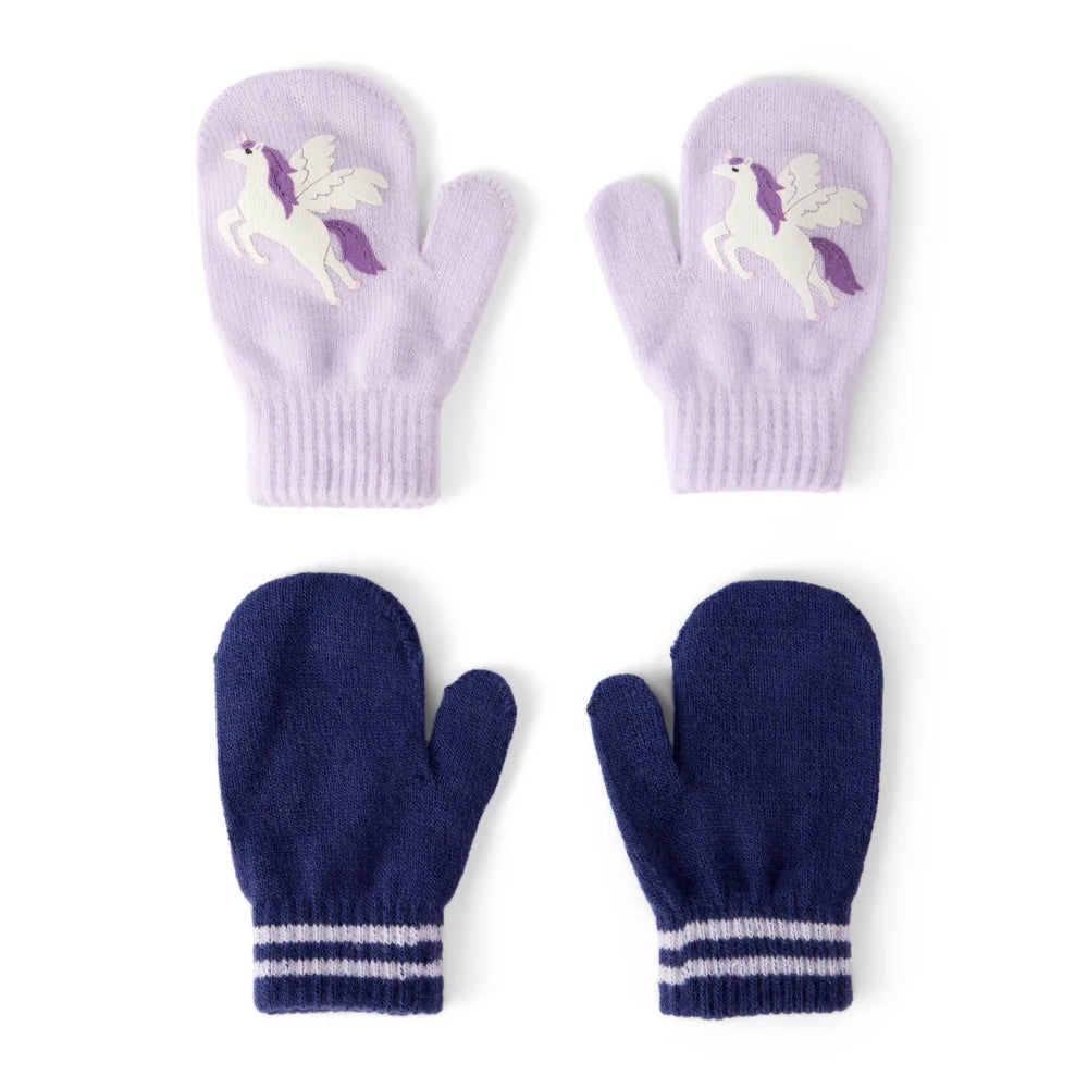 Moufles Antidérapantes Licorne & Rayures Fille Carter's - Violet & Marine