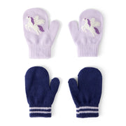 Moufles Antidérapantes Licorne & Rayures Fille Carter's - Violet & Marine