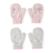 Moufles Antidérapantes Nœud Fille Carter's - Rose & Gris