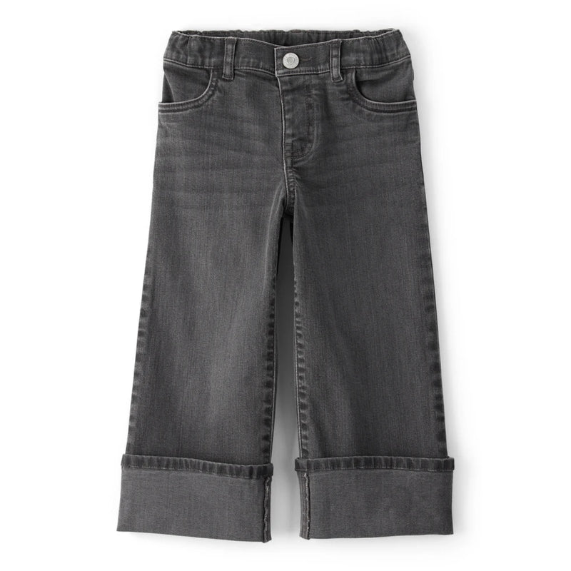 Girl OshKosh Cuffed Baggy Jeans - Gray