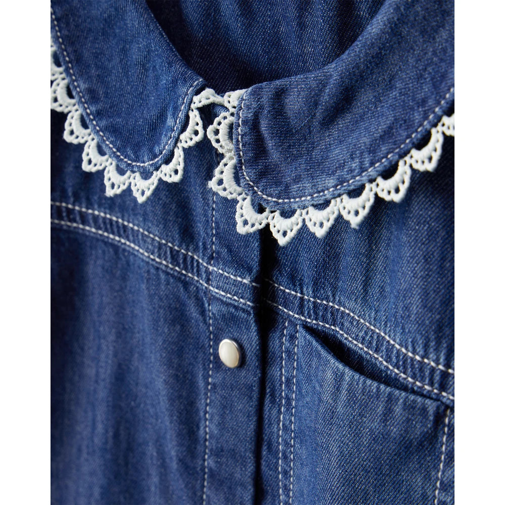 Chemise Western en Chambray Fille OshKosh - Bleu