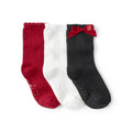 Girl Carter's 3-Pack Christmas Bow Socks - Red Black & White