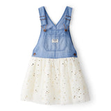 Jupe-Salopette Chambray et Tulle Fille OshKosh - Bleu & Crème