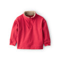 Boy Carter's Zip-Up Trucker Collar Sweater - Red