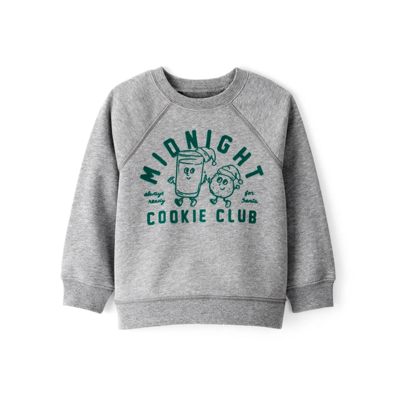 سويت شيرت من قماش الفليس بعبارة "Midnight Cookie Club" للأولاد من كارترز - رمادي