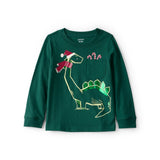 T-shirt à Manches Longues Dinosaure des Fêtes Garçon Carter's - Vert