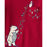 T-shirt à Manches Longues Ours Polaire des Fêtes Garçon Carter's - Rouge