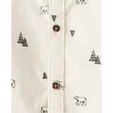 Chemise en Velours Côtelé Forêt d'Hiver Garçon Carter's - Ivoire