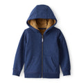 Boy Carter's Zip-Up Hooded Velour Jacket - Navy
