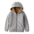 Boy Carter's Zip-Up Hooded Velour Jacket - Gray