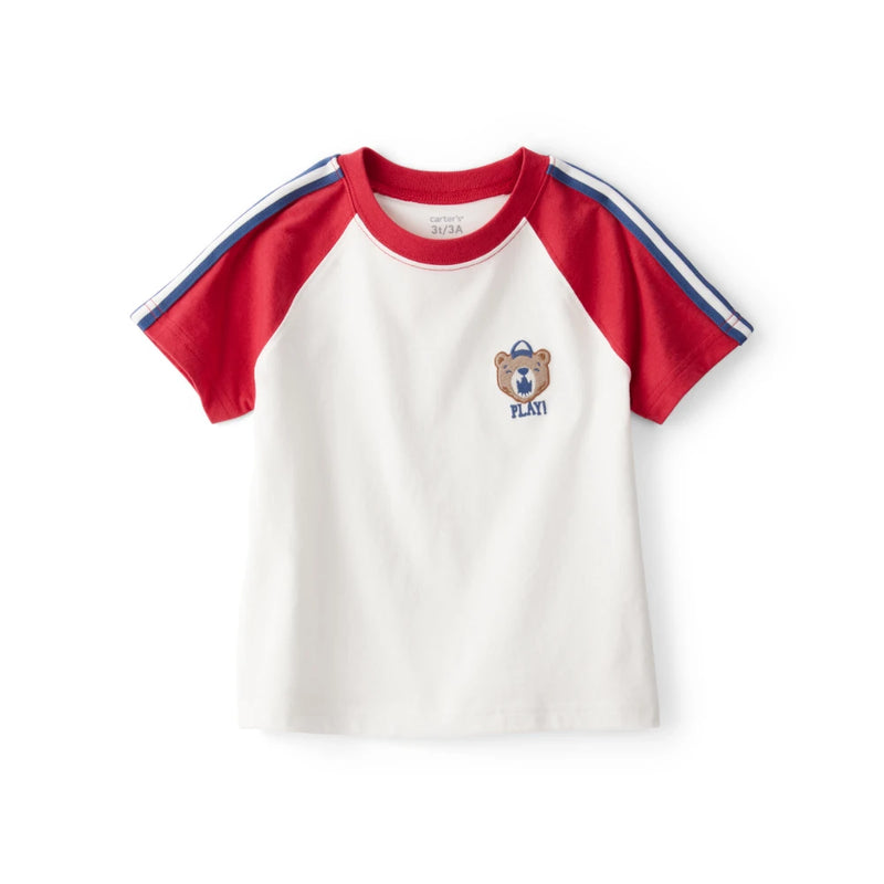 Boy Carter's Short-Sleeve Varsity Teddy Bear Tee - Multi