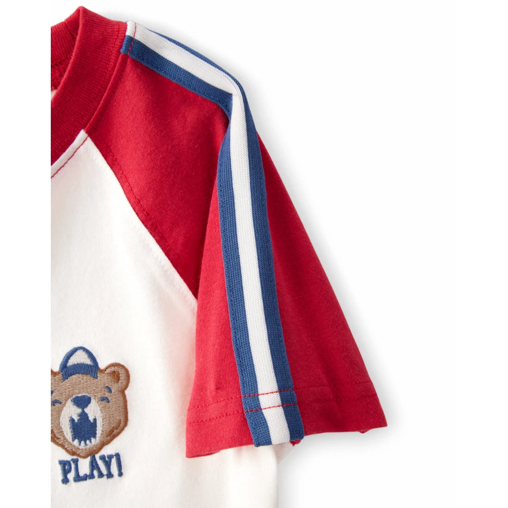 T-shirt à Manches Courtes Ourson Varsity Garçon Carter's - Multi