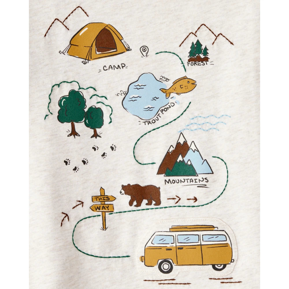 T-shirt à Manches Courtes Camping Garçon Carter's - Beige