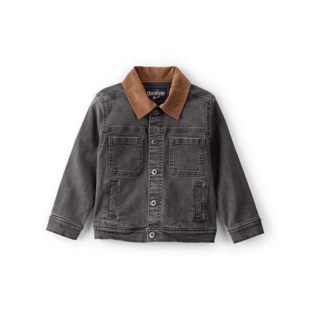 Veste en Jean Col en Velours Côtelé Garçon OshKosh - Noir