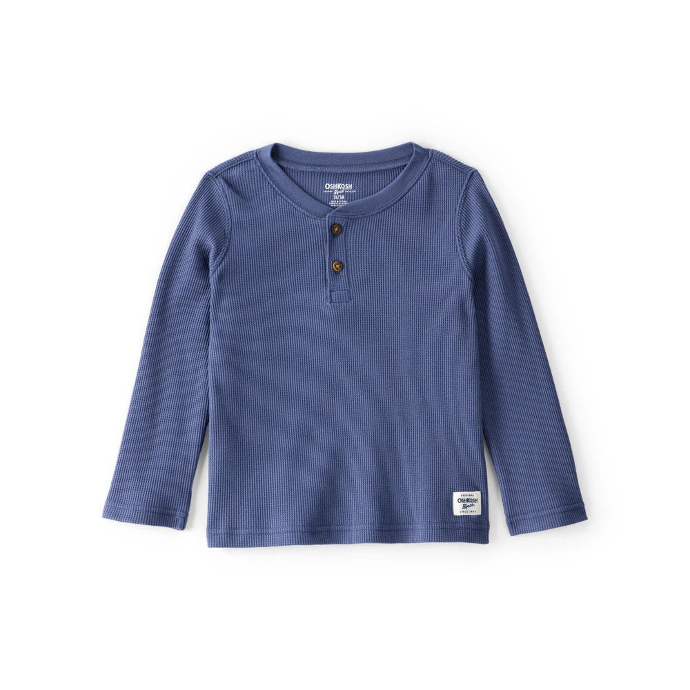 T-shirt Henley Isotherme à Manches Longues Garçon OshKosh - Marine