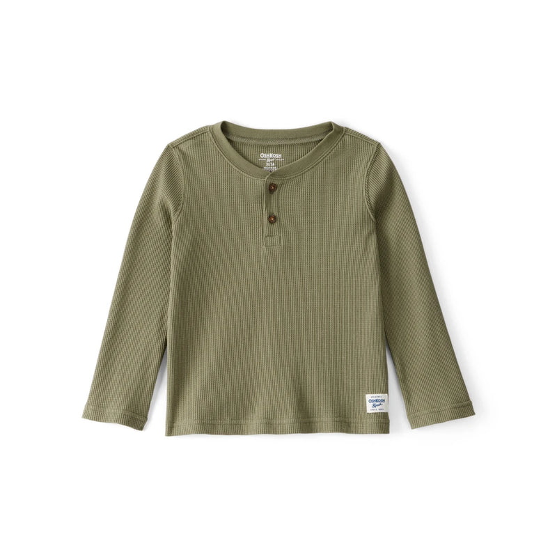 T-shirt Henley à Manches Longues Garçon OshKosh - Olive