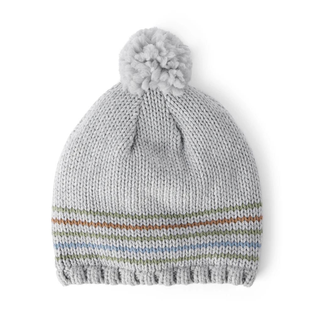Bonnet à Pompon Rayé Garçon Carter's - Gris