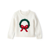 Pull en Tricot Couronne de Noël Fille Carter's - Blanc