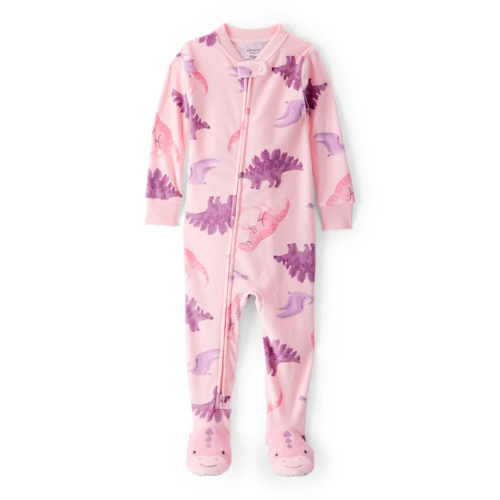 Pyjama 1 Pièce DreamPlush Dinosaure Fille Carter's - Rose