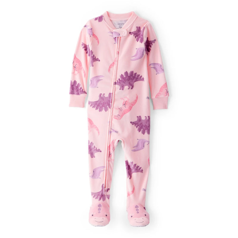Pyjama 1 Pièce DreamPlush Dinosaure Fille Carter's - Rose