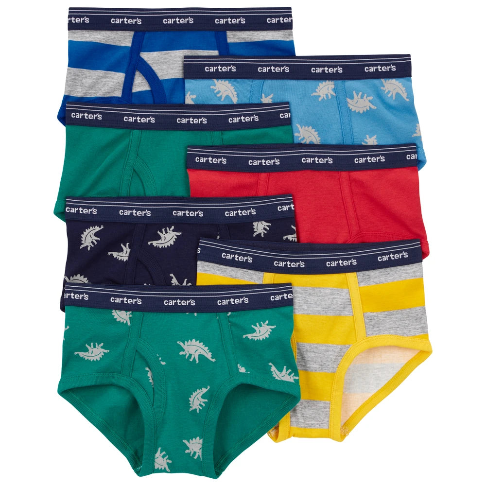 Lot de 7 Slips en Coton Dinosaures & Rayures Garçon Carter's - Multi
