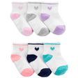 Lot de 6 Paires de Socquettes Cœurs Fille Carter's - Multi