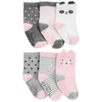 Lot de 6 Paires de Chaussettes Mi-Mollet Animaux Fille Carter's - Rose